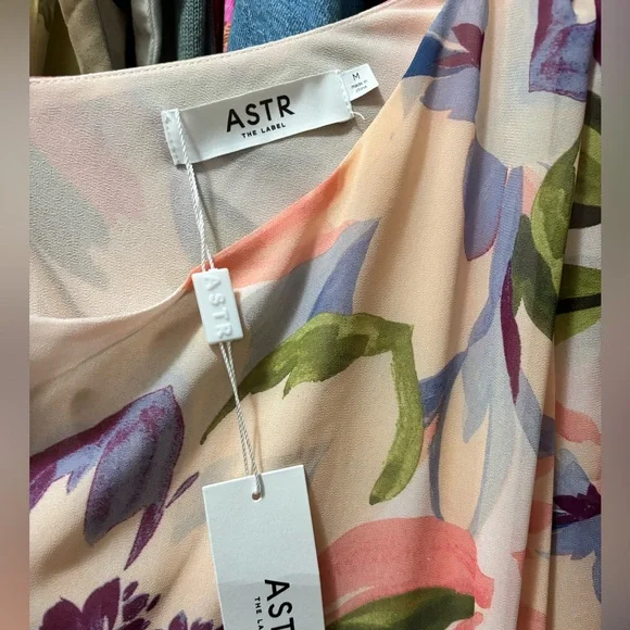 Astr One-Shoulder Floral Dress in Pink and Purple - Picture 7 of 14